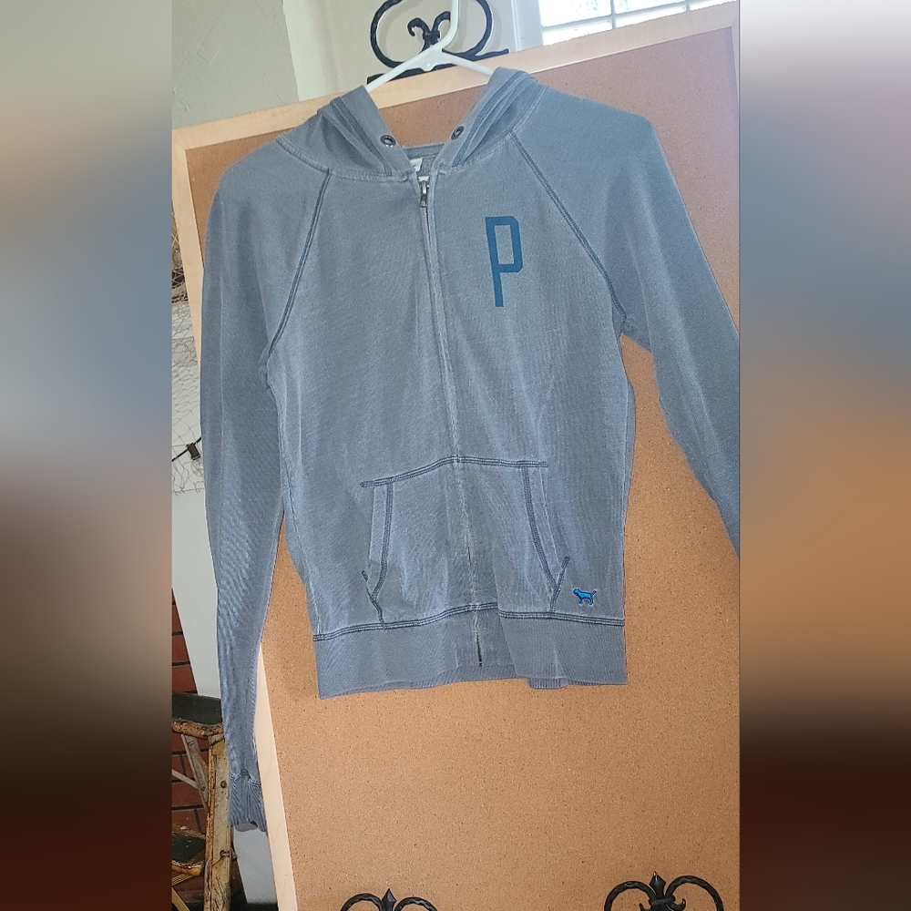 Gray zip up jacket